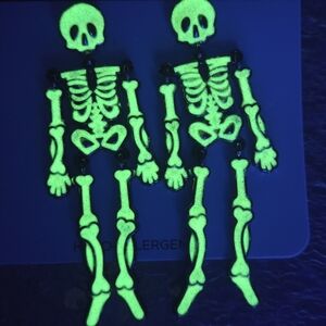 Glow-in-the-Dark Skeleton Earrings
